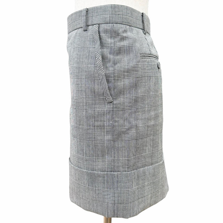 Pristine THOM BROWNE Mini skirt Glen Check Pattern gray wool 1 MGC120B-05610