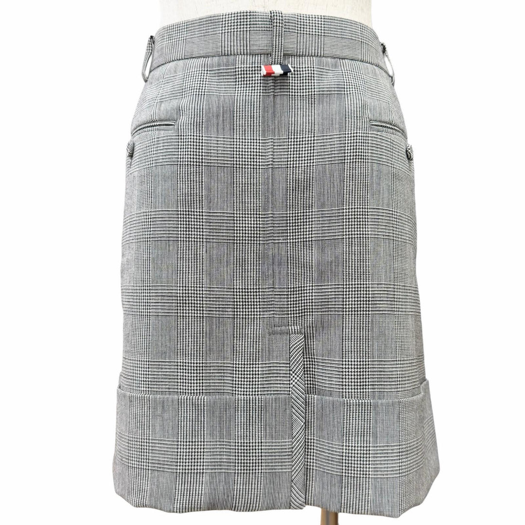Pristine THOM BROWNE Mini skirt Glen Check Pattern gray wool 1 MGC120B-05610