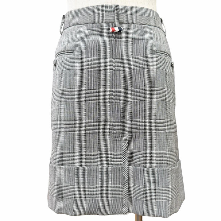 Pristine THOM BROWNE Mini skirt Glen Check Pattern gray wool 1 MGC120B-05610