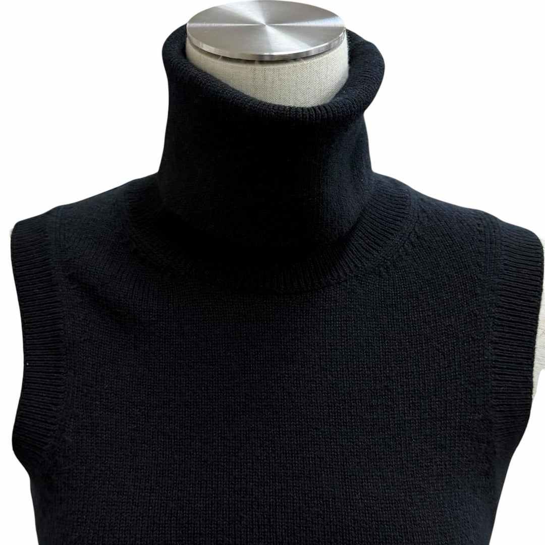 Excellent CELINE knit Triomphe embroidered sleeveless top cashmere S 2ADRT977V