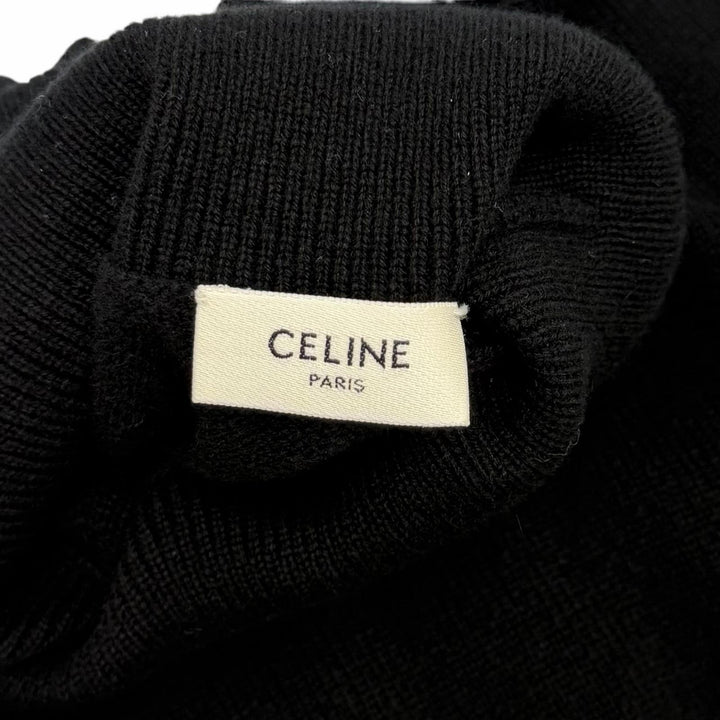 Excellent CELINE knit Triomphe embroidered sleeveless top cashmere S 2ADRT977V
