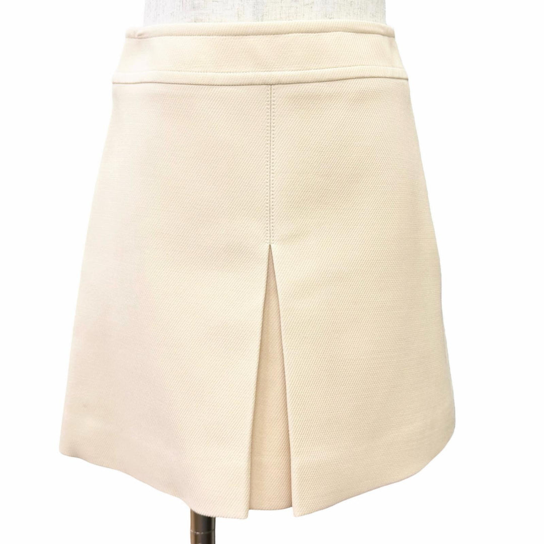 Pristine CELINE Mini skirt trapeze mini skirt cream wool Women 36 2J8330794