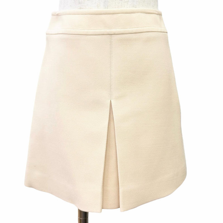 Pristine CELINE Mini skirt trapeze mini skirt cream wool Women 36 2J8330794