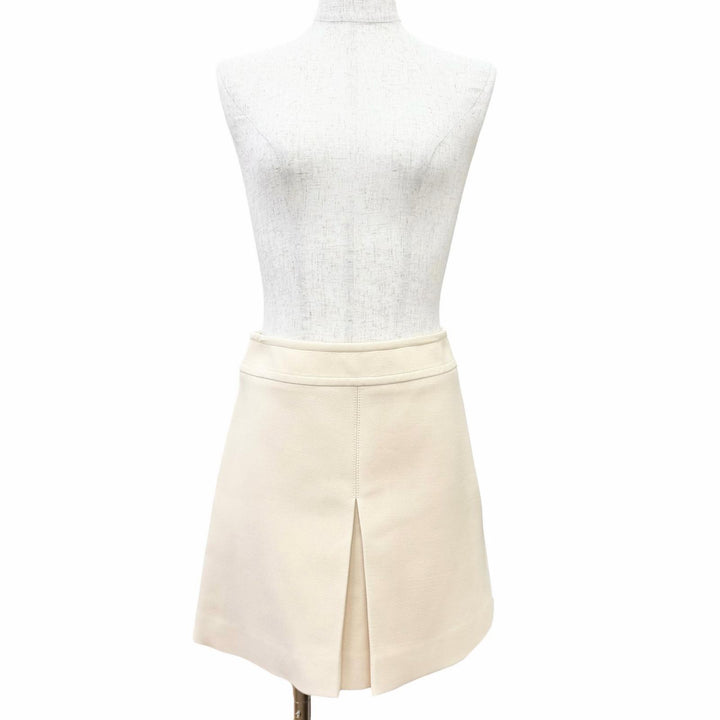 Pristine CELINE Mini skirt trapeze mini skirt cream wool Women 36 2J8330794