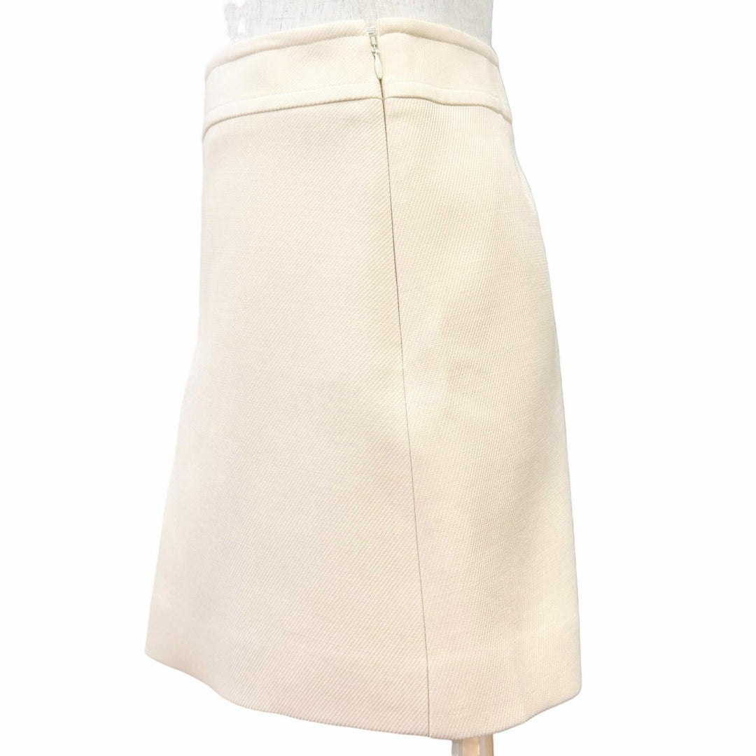 Pristine CELINE Mini skirt trapeze mini skirt cream wool Women 36 2J8330794