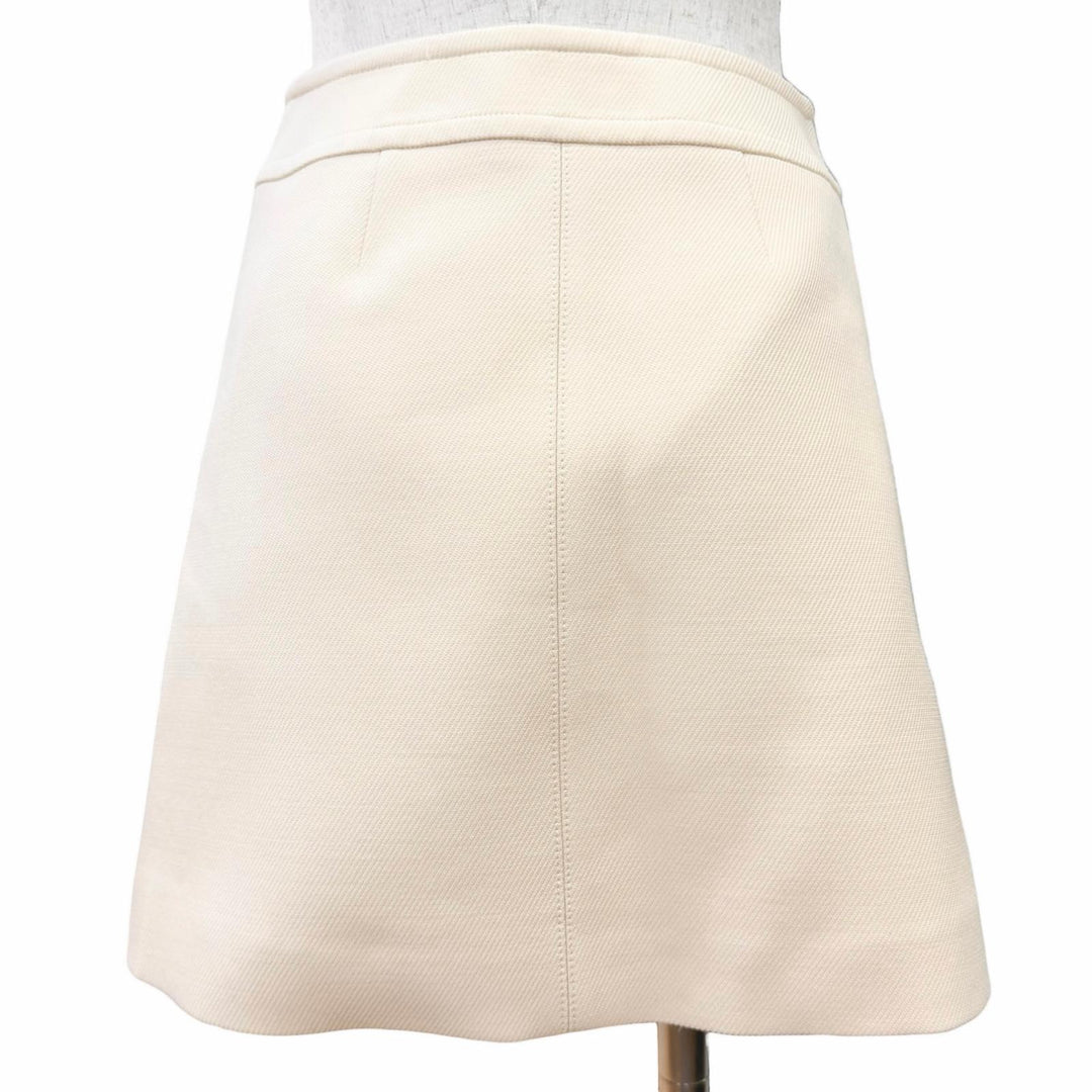 Pristine CELINE Mini skirt trapeze mini skirt cream wool Women 36 2J8330794