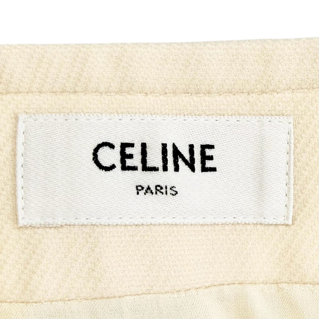 Pristine CELINE Mini skirt trapeze mini skirt cream wool Women 36 2J8330794