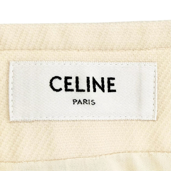 Pristine CELINE Mini skirt trapeze mini skirt cream wool Women 36 2J8330794