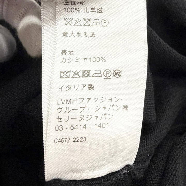 Great CELINE Triomphe embroidered turtleneck knit black cashmere XS 2AE27317T
