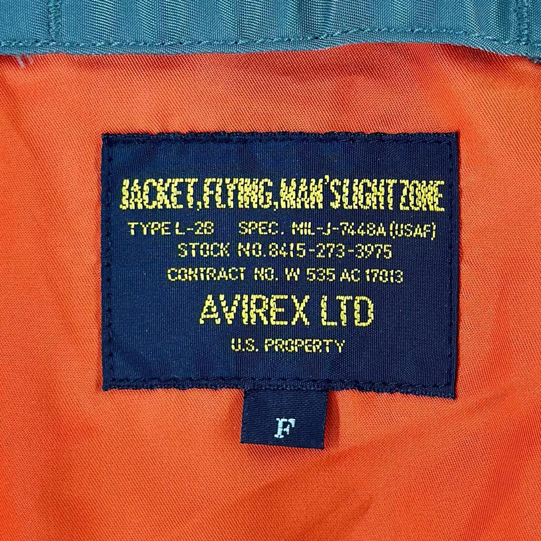 Pristine AVIREX Blouson L-2 5th AIR FORCE 5th Air Force MA-1 Flight Jacket khaki