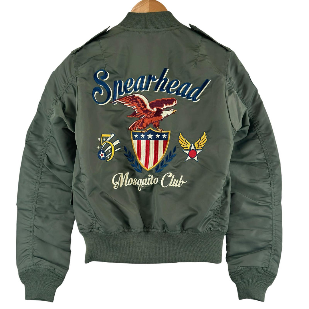 Pristine AVIREX Blouson L-2 5th AIR FORCE 5th Air Force MA-1 Flight Jacket khaki