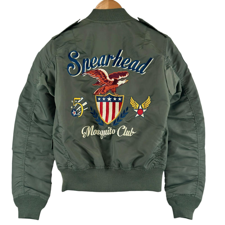 Pristine AVIREX Blouson L-2 5th AIR FORCE 5th Air Force MA-1 Flight Jacket khaki