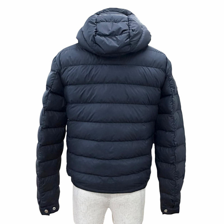 Great MONCLER Down jacket SESTRIERE Logo leather patch, hooded short Navy 0