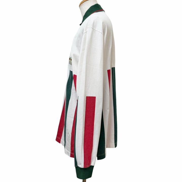 Discounted Great GUCCI Long sleeve polo shirt Web Stripe Long Sleeve white