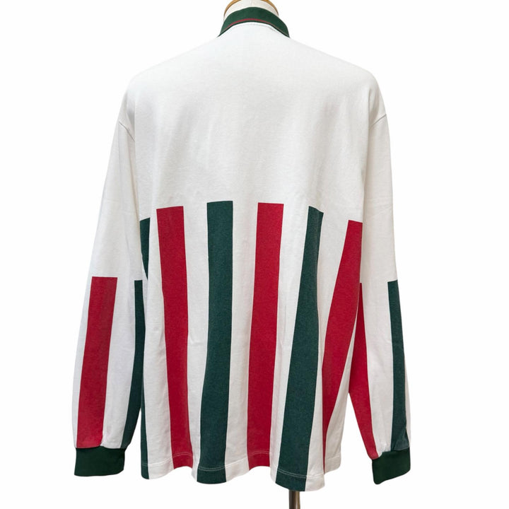 Discounted Great GUCCI Long sleeve polo shirt Web Stripe Long Sleeve white