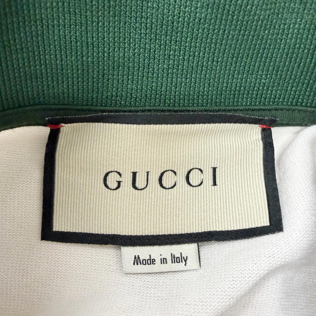 Discounted Great GUCCI Long sleeve polo shirt Web Stripe Long Sleeve white
