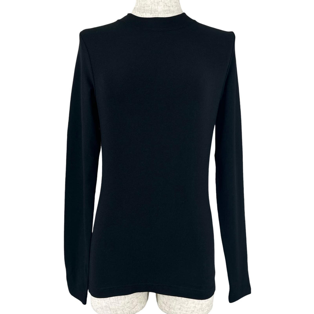 Pristine BALENCIAGA Long-sleeved T-shirt Mock neck black cotton Women S 773285