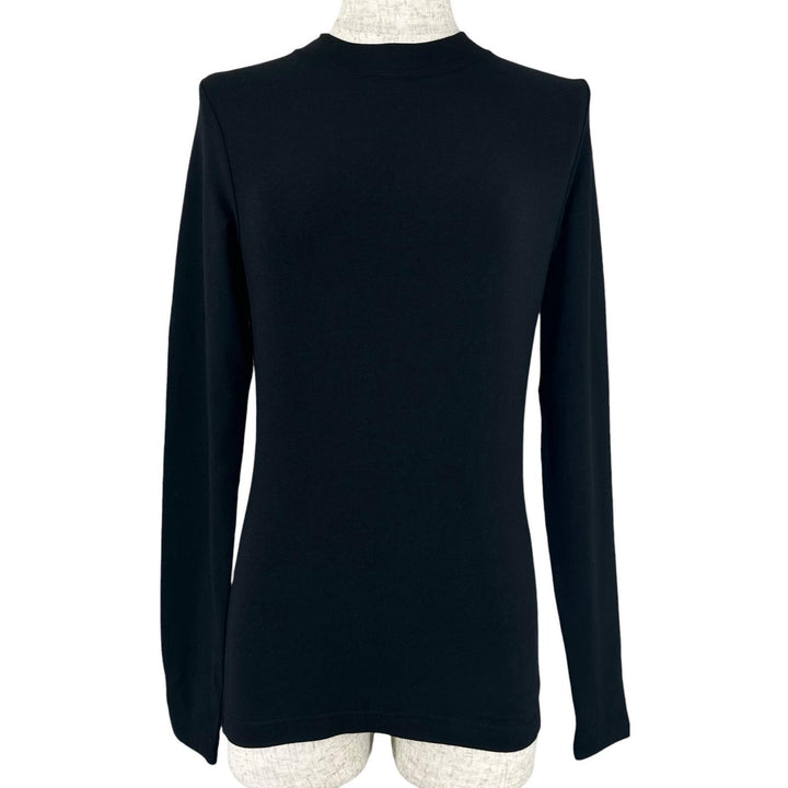 Pristine BALENCIAGA Long-sleeved T-shirt Mock neck black cotton Women S 773285