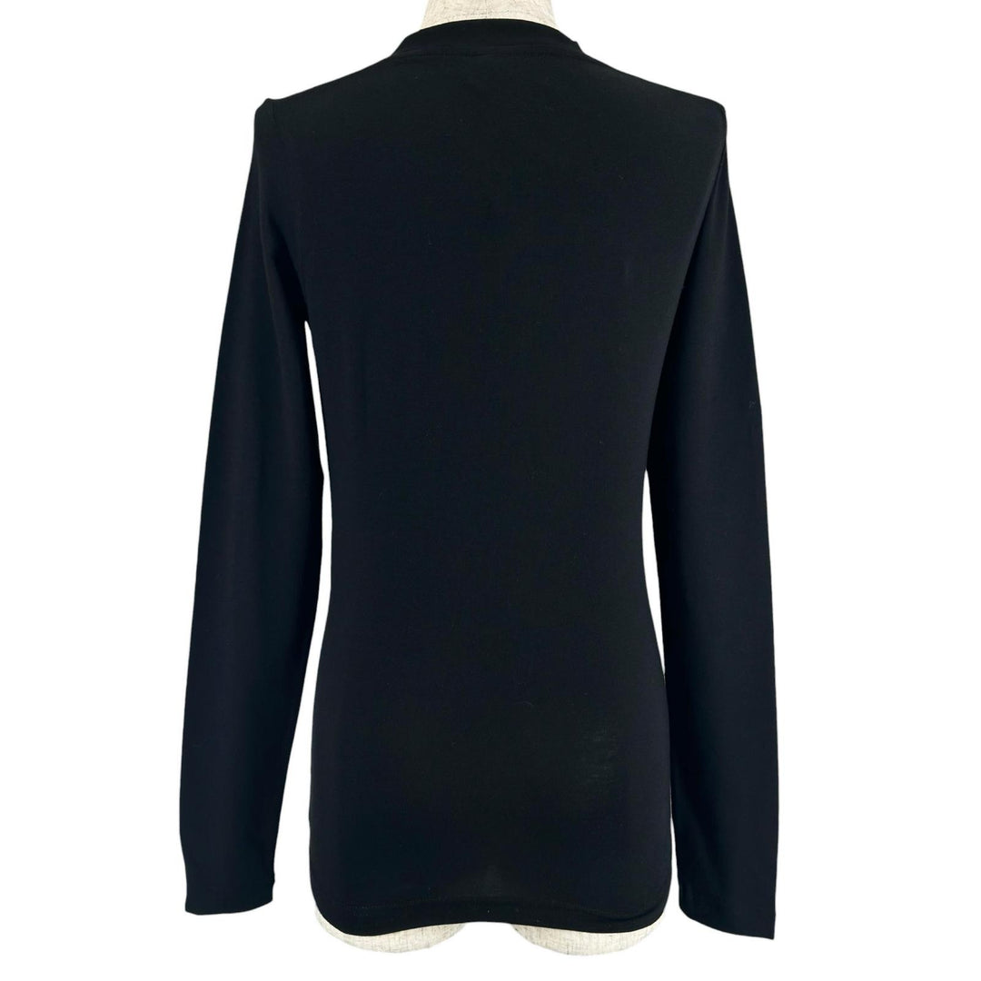 Pristine BALENCIAGA Long-sleeved T-shirt Mock neck black cotton Women S 773285