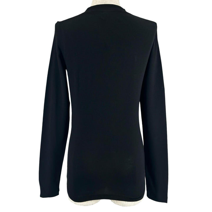 Pristine BALENCIAGA Long-sleeved T-shirt Mock neck black cotton Women S 773285