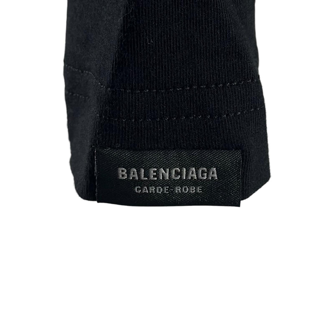Pristine BALENCIAGA Long-sleeved T-shirt Mock neck black cotton Women S 773285