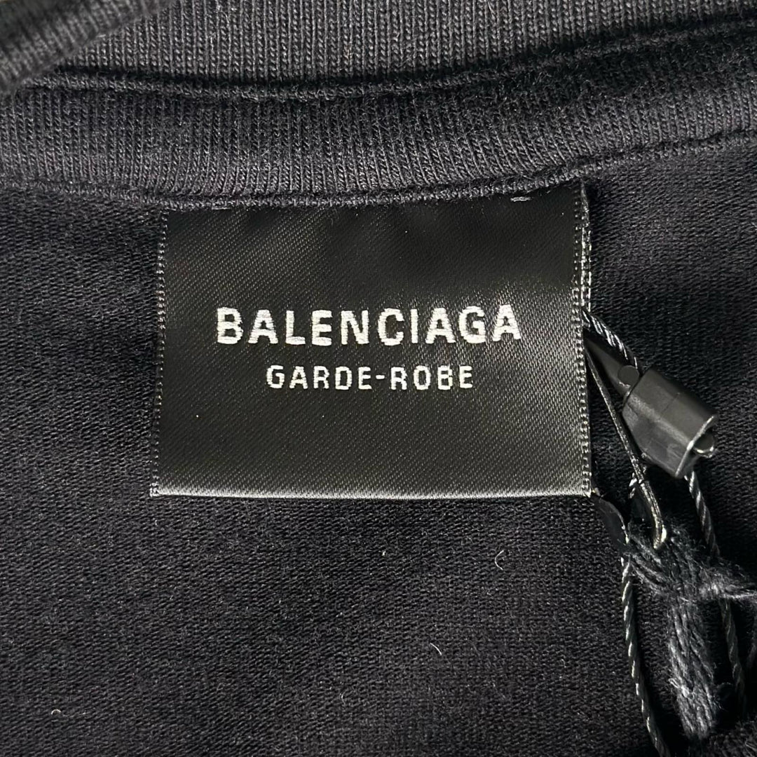 Pristine BALENCIAGA Long-sleeved T-shirt Mock neck black cotton Women S 773285
