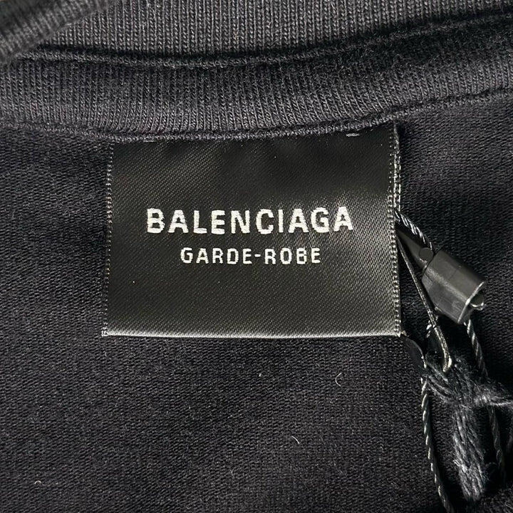 Pristine BALENCIAGA Long-sleeved T-shirt Mock neck black cotton Women S 773285