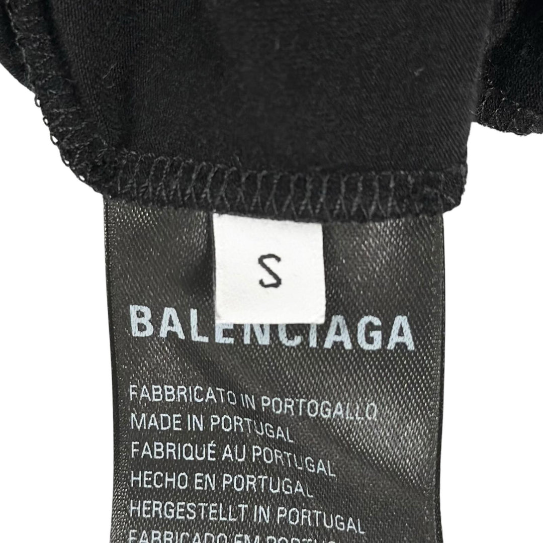 Pristine BALENCIAGA Long-sleeved T-shirt Mock neck black cotton Women S 773285