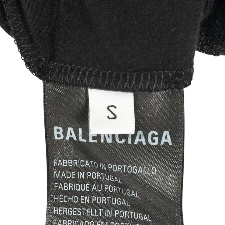 Pristine BALENCIAGA Long-sleeved T-shirt Mock neck black cotton Women S 773285