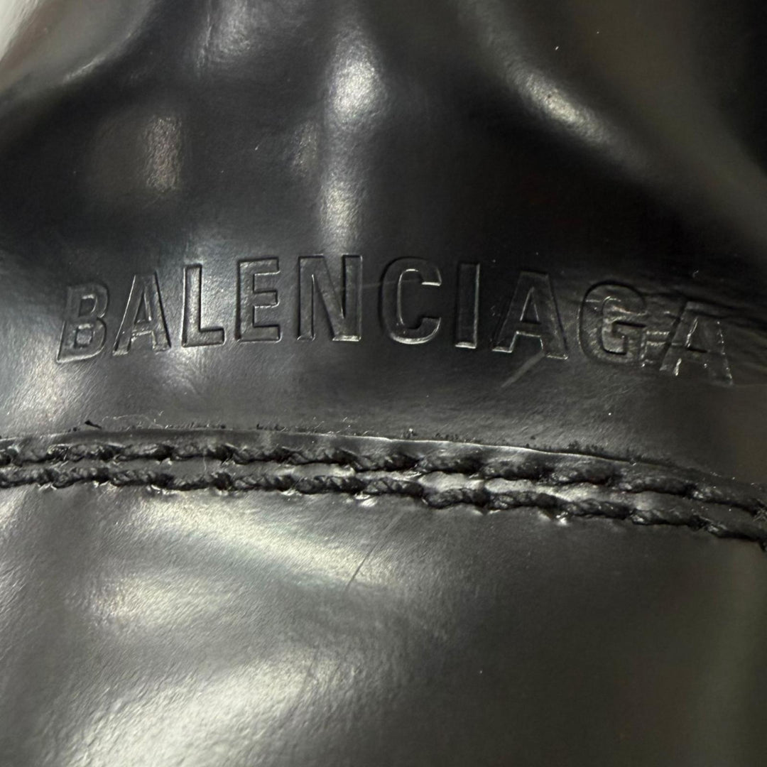 Great BALENCIAGA boots TRACTOR BOOTIE Side Gore black leather Women