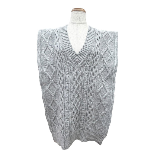 Excellent Maison Margiela1 Icon Stitch V-Neck Cable Knit Poncho Vest S S51TH0085