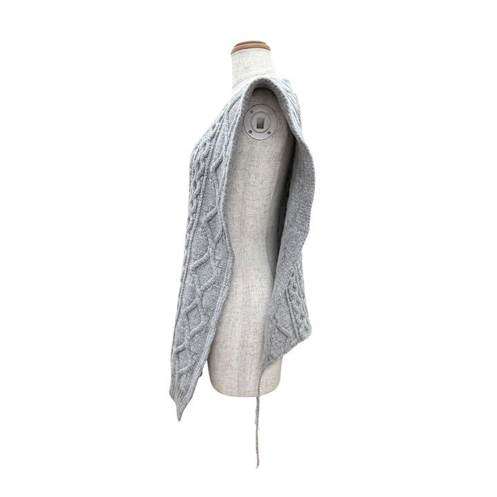 Excellent Maison Margiela1 Icon Stitch V-Neck Cable Knit Poncho Vest S S51TH0085
