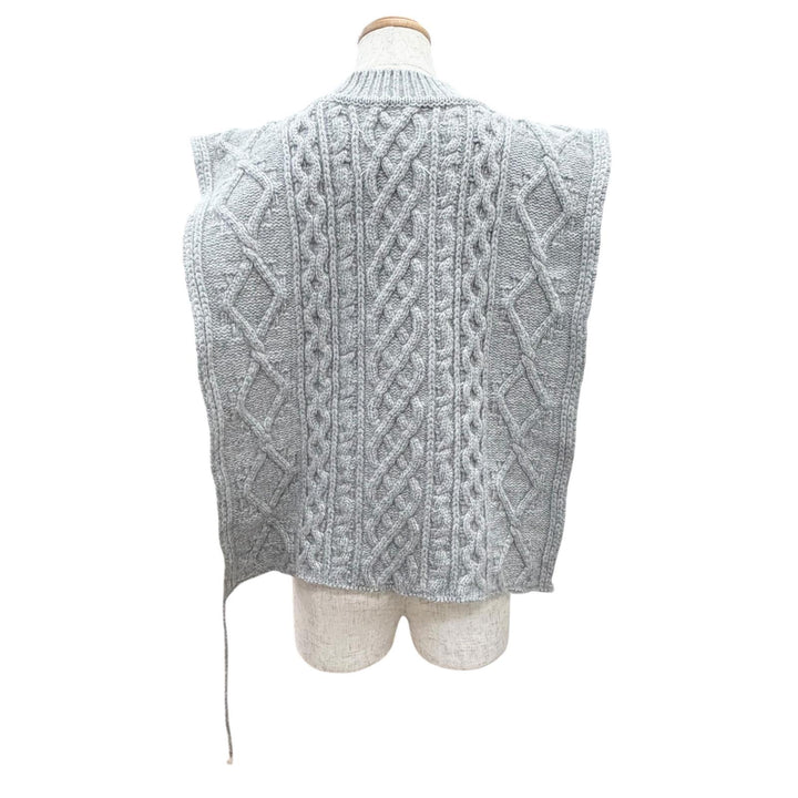 Excellent Maison Margiela1 Icon Stitch V-Neck Cable Knit Poncho Vest S S51TH0085