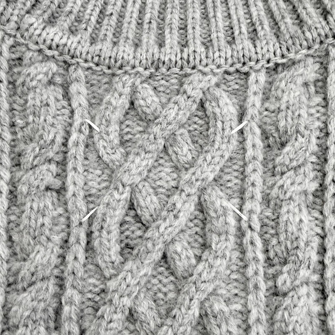 Excellent Maison Margiela1 Icon Stitch V-Neck Cable Knit Poncho Vest S S51TH0085
