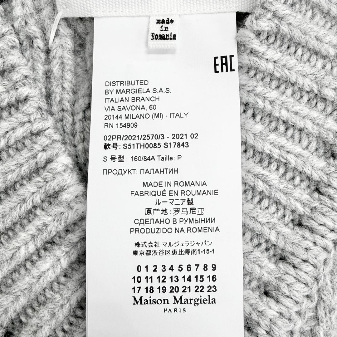 Excellent Maison Margiela1 Icon Stitch V-Neck Cable Knit Poncho Vest S S51TH0085
