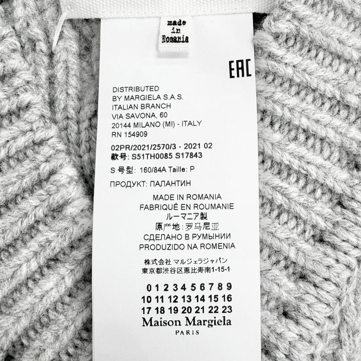 Excellent Maison Margiela1 Icon Stitch V-Neck Cable Knit Poncho Vest S S51TH0085