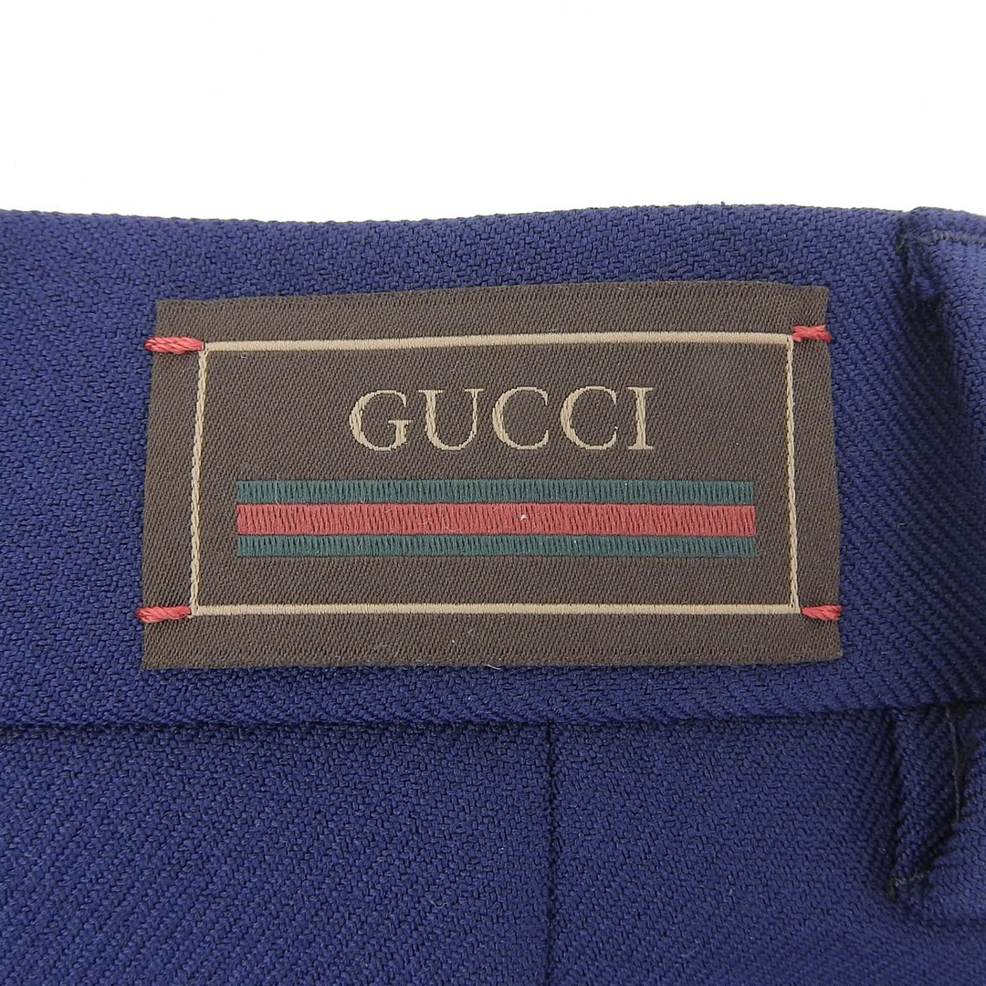 Excellent GUCCI Pants ZAPAI Side-stripe zipper fly slacks, Navy mens 44 762069