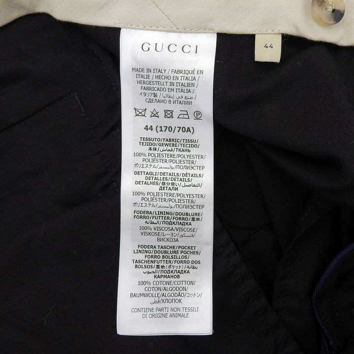 Excellent GUCCI Pants ZAPAI Side-stripe zipper fly slacks, Navy mens 44 762069