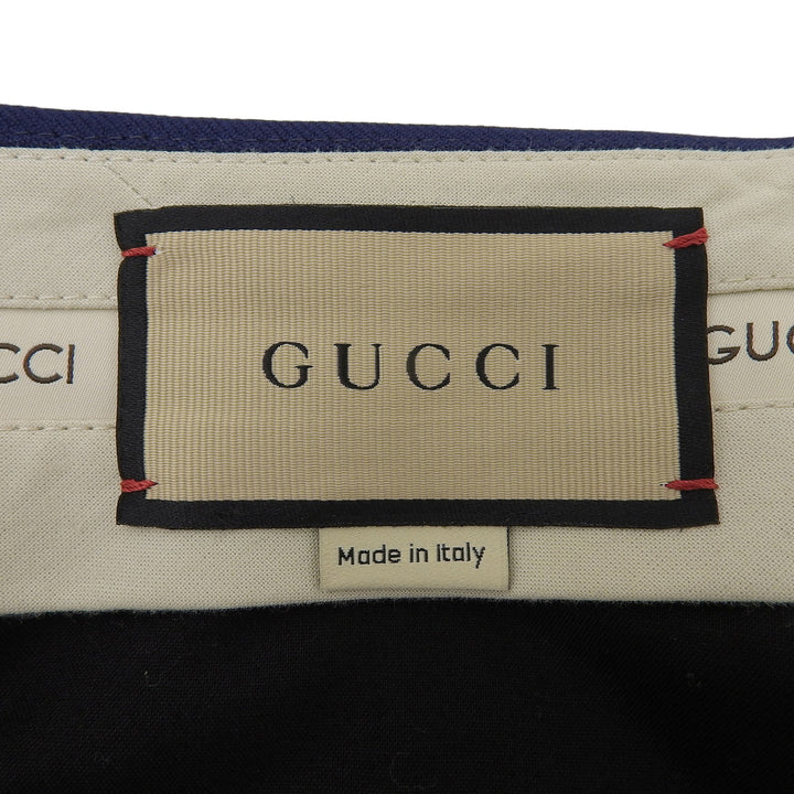 Excellent GUCCI Pants ZAPAI Side-stripe zipper fly slacks, Navy mens 44 762069