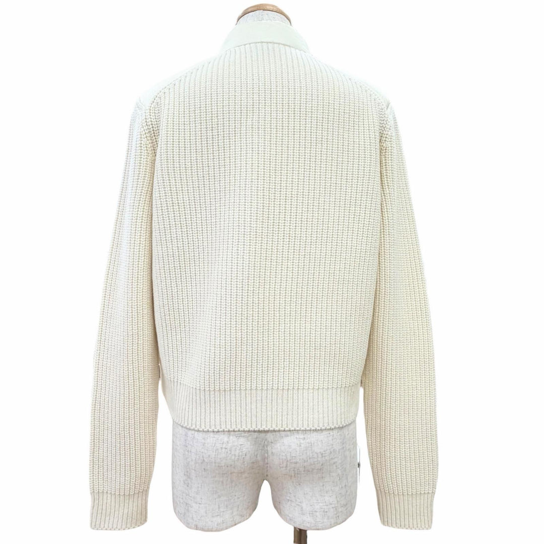 Excellent MONCLER CARDIGAN TRICOT Logo patch, down-paneled, zip-up knit jacket M