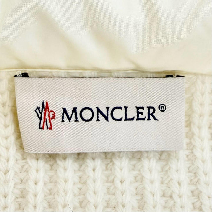 Excellent MONCLER CARDIGAN TRICOT Logo patch, down-paneled, zip-up knit jacket M