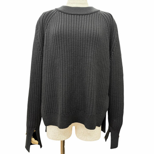 Excellent VERSACE Medusa Safety Pin Long Sleeve Knit Sweater 40 1004777