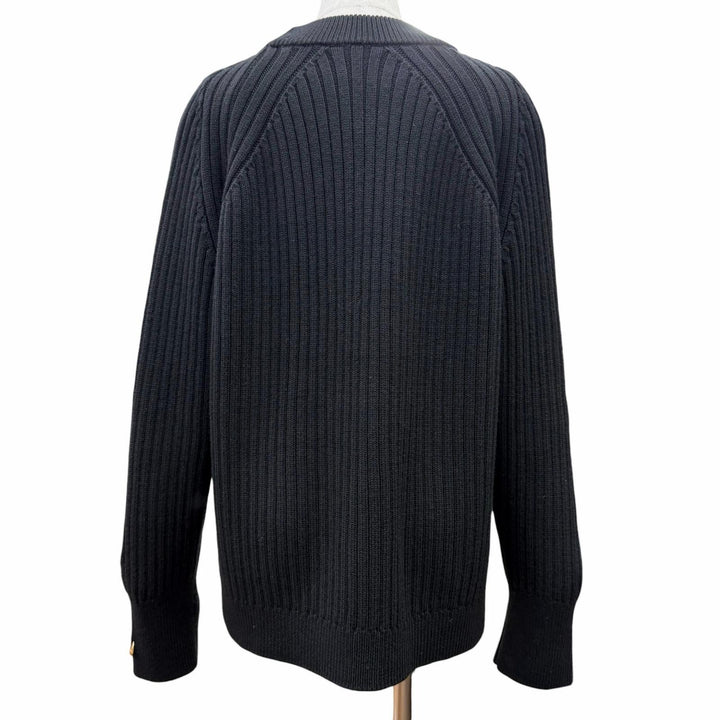 Excellent VERSACE Medusa Safety Pin Long Sleeve Knit Sweater 40 1004777