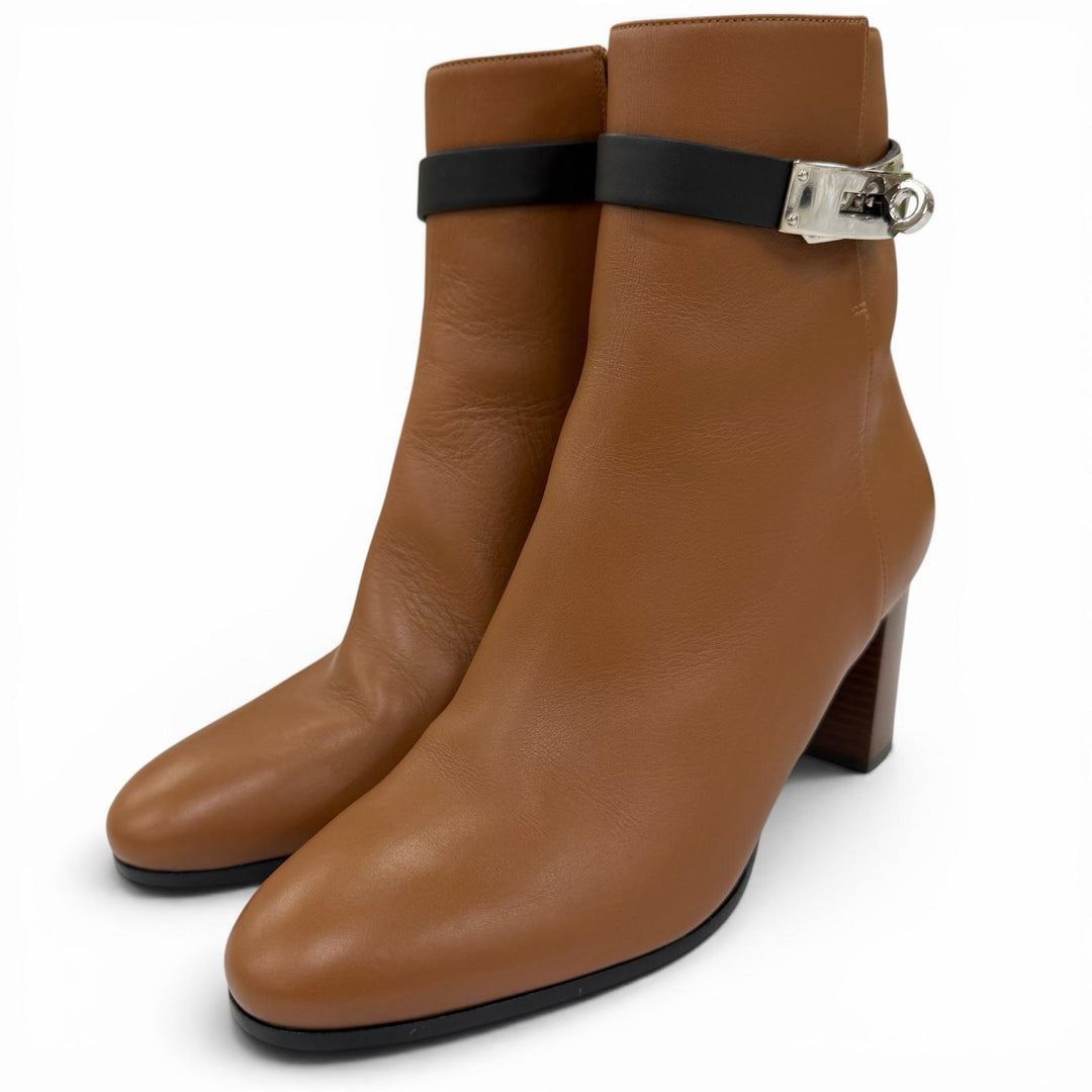 Excellent HERMES short boots Saint Germain Short Kelly boots Brown 37 182102Z