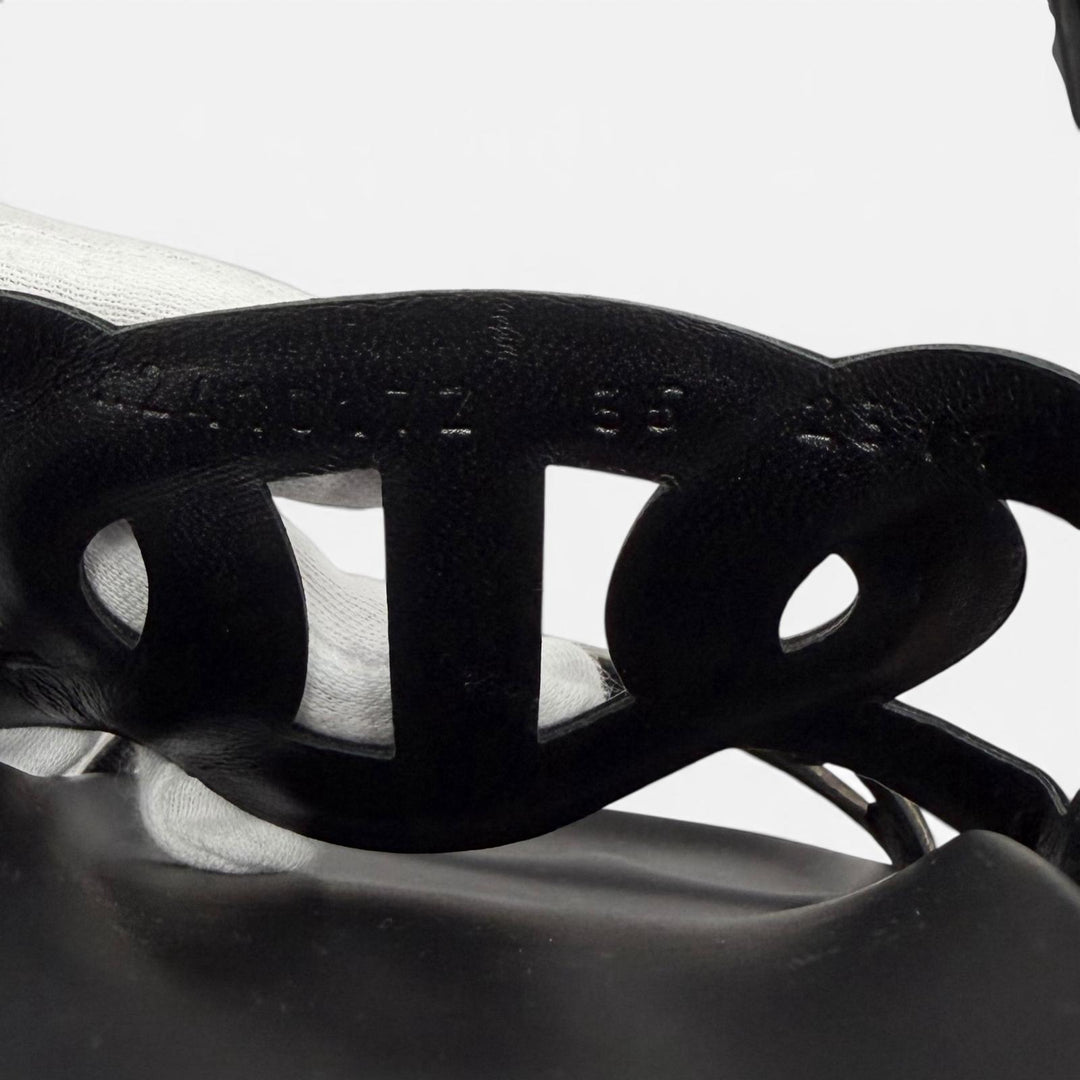 Pristine HERMES Sandals extra black Women 35 FR241017Z