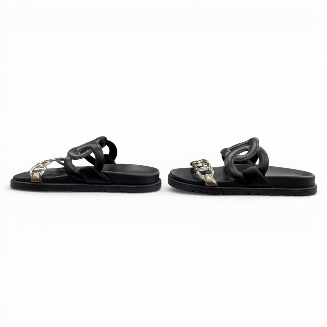 Pristine HERMES Sandals extra black Women 35 FR241017Z