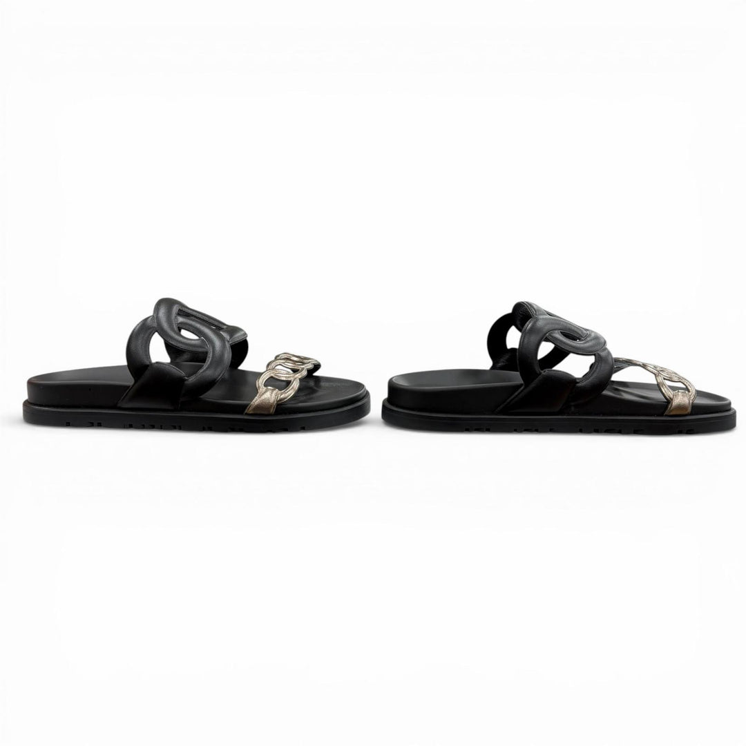 Pristine HERMES Sandals extra black Women 35 FR241017Z