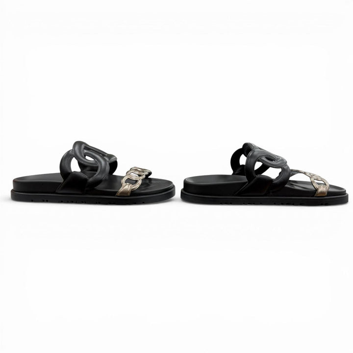Pristine HERMES Sandals extra black Women 35 FR241017Z