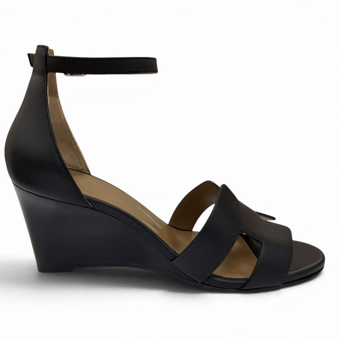 Pristine HERMES Sandals legend ankle strap leather black Women 36.5 PE1721960