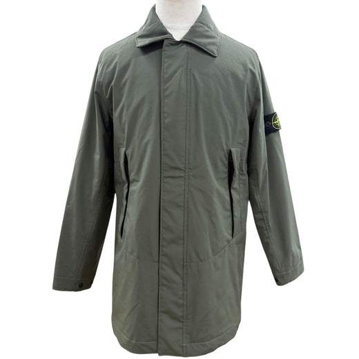 Pristine STONE ISLAND coat khaki polyester mens S 731541727